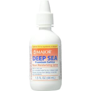 Deep Sea Saline Nasal Spray Generic for Ocean Nasal Moisturizing Spray 1.5 oz per Bottle Pack of 4 Bottles by Major Pharmaceuticals