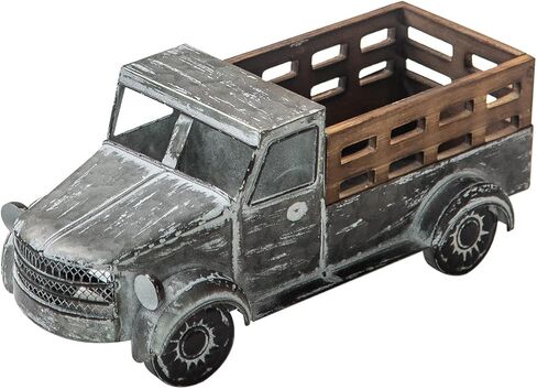 HSDDHOME Galvanized Vintage Metal Truck Décor Farmhouse Spring Autumn Decoration, Tabletop Storage Pick-up Truck Truck Christmas Decor & Great Gift for Holiday in Kuwait
