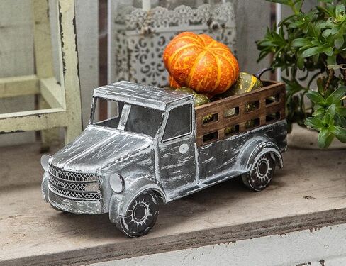 HSDDHOME Galvanized Vintage Metal Truck Décor Farmhouse Spring Autumn Decoration, Tabletop Storage Pick-up Truck Truck Christmas Decor & Great Gift for Holiday in Kuwait