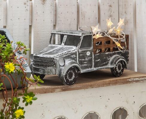 HSDDHOME Galvanized Vintage Metal Truck Décor Farmhouse Spring Autumn Decoration, Tabletop Storage Pick-up Truck Truck Christmas Decor & Great Gift for Holiday in Kuwait