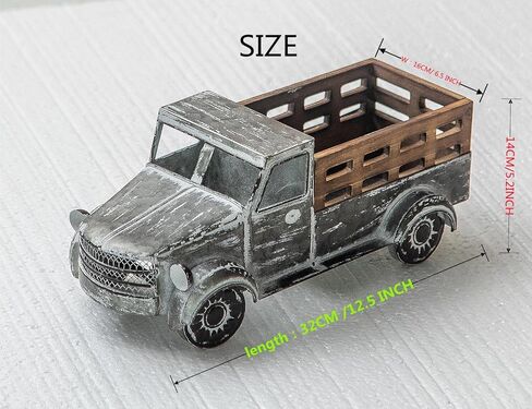 HSDDHOME Galvanized Vintage Metal Truck Décor Farmhouse Spring Autumn Decoration, Tabletop Storage Pick-up Truck Truck Christmas Decor & Great Gift for Holiday in Kuwait