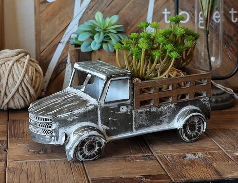 HSDDHOME Galvanized Vintage Metal Truck Décor Farmhouse Spring Autumn Decoration, Tabletop Storage Pick-up Truck Truck Christmas Decor & Great Gift for Holiday in Kuwait