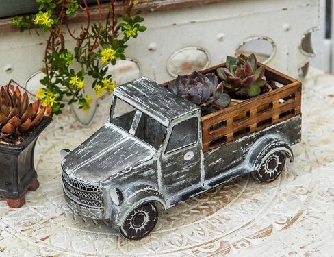 HSDDHOME Galvanized Vintage Metal Truck Décor Farmhouse Spring Autumn Decoration, Tabletop Storage Pick-up Truck Truck Christmas Decor & Great Gift for Holiday in Kuwait