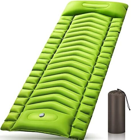باي ميستليتو وسادة نوم للتخييم 2023، سجادة نوم قابلة للنفخ مع وسادة مضخة، مرتبة هوائية صغيرة وخفيفة الوزن ومقاومة للماء للتخييم بشنطة الظهر والمشي لمسافات طويلة والخيمة والسفر in Kuwait