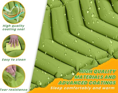 باي ميستليتو وسادة نوم للتخييم 2023، سجادة نوم قابلة للنفخ مع وسادة مضخة، مرتبة هوائية صغيرة وخفيفة الوزن ومقاومة للماء للتخييم بشنطة الظهر والمشي لمسافات طويلة والخيمة والسفر in Kuwait