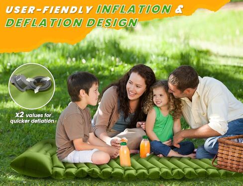 باي ميستليتو وسادة نوم للتخييم 2023، سجادة نوم قابلة للنفخ مع وسادة مضخة، مرتبة هوائية صغيرة وخفيفة الوزن ومقاومة للماء للتخييم بشنطة الظهر والمشي لمسافات طويلة والخيمة والسفر in Kuwait