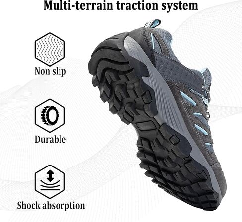 حذاء SHULOOK للمشي لمسافات طويلة للنساء مقاوم للماء وغير قابل للانزلاق وخفيف الوزن ومريح ومسامي للمشي والرحلات في الهواء الطلق in Kuwait