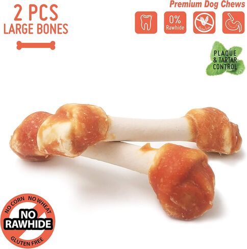 LuvChew Chicken Dog Chew Bones Medium, Rawhide Free, Grain Free, Made with Real Chicken & Wholesome Vegetables, Knotted Bones Medium 5pcs/Pack in Saudi Arabia