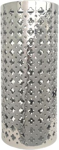 حامل مظلة سيراميك من ارستريا مصنوع يدويا من السيراميك الفاخر، حامل مظلة مجوف، مزهرية كبيرة منحوتة يدويا للمظلة وعصي المشي للمدخل والاماكن الداخلية بارتفاع 18 انش، فضي in Kuwait