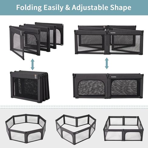 قلم لعب للأطفال من دورادوتي، أقلام لعب كبيرة الحجم وقابلة للتعديل في مركز اللعب للأطفال، قفص لعب للرضع قابل للطي، سياج للأطفال، ساحة لعب آمنة للأطفال الصغار (أسود داكن) in Kuwait