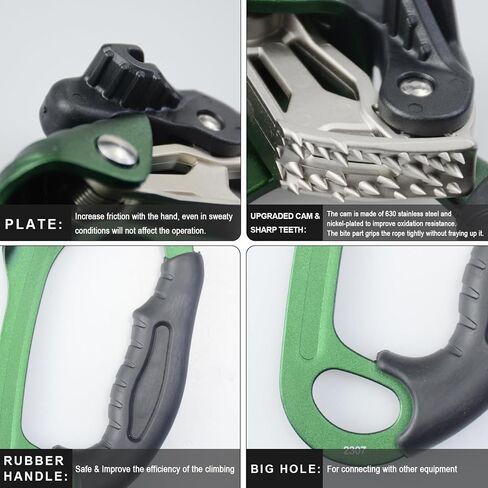 UIAA & CE Certified Climbing Rappelling Equip Hand Ascender Left Right Hand for 8-13mm Rope 4kN in Kuwait