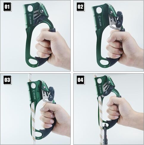 UIAA & CE Certified Climbing Rappelling Equip Hand Ascender Left Right Hand for 8-13mm Rope 4kN in Kuwait