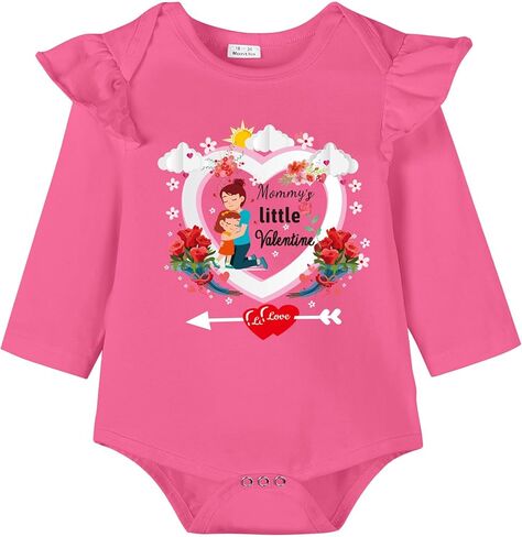 ملابس Xuomuen لحديثي الولادة للفتيات الأم لعيد الحب الصغير، بدلة لعيد الحب الأول للرضع + بنطلون + مجموعة ملابس عصابة الرأس in Kuwait