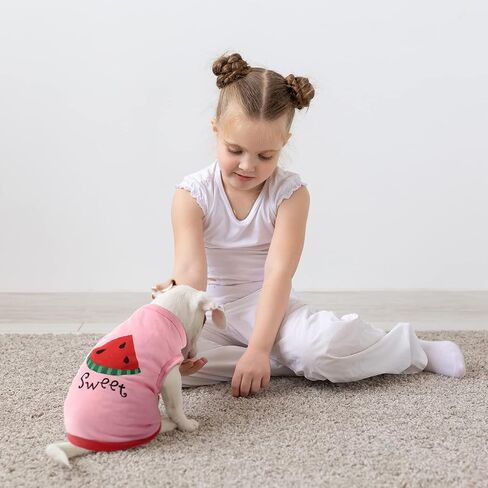 6 Pieces Dog Shirt Puppy Sweatshirt Pet Sleeveless Vest Girl Dog Clothes Doggy Female Apparel for Small to Medium Dogs Puppy Cat (Cute Patterns, L Size) in Saudi Arabia