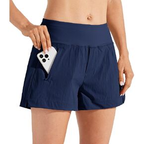 Willit Women's 3.5" Running Hiking Shorts Quick-Dry Lightweight Workout Zip Pockets Mid Rise