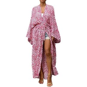MEILING Women's Bikini Bathing Suit Cover Up Swimwear Open Front Kimono Jacket Cardigan Long Robe Dress