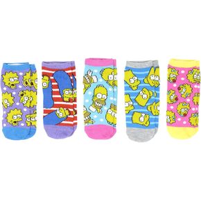 Hyp The Simpsons Character Faces Juniors/Womens 5 Pack Ankle Socks Shoe Size 4-10 in Saudi Arabia