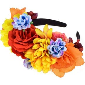 Vividsun Day of The Dead Headband Costume Rose Mexican Flower Headband