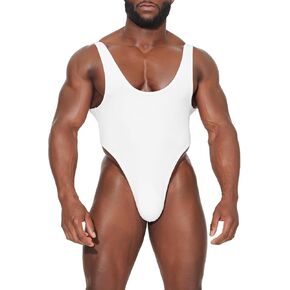 JJ Malibu Men’s Sexy Athletic Wrestling Singlet Leotard Bodysuit One-Piece Underwear Briefs