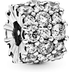 PANDORA Clear Sparkle Charm - Compatible Moments Bracelets - Jewelry for Women - Gift for Women in Your Life - Made with Sterling Silver & Cubic Zirconia in Saudi Arabia