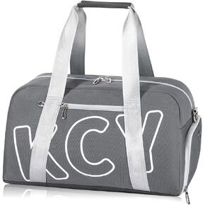 KCY Sports Gym Bag with Wet Pocket & Shoes Compartment for Women & Men, Small Sports Duffel Bag for Yoga Baseball Camping Travel, Waterproof, Lightweight, Dark-grey