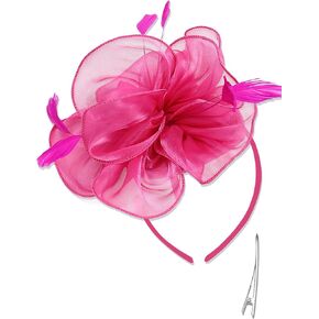 QDC قطع زينة قبعة حفل الشاي ديربي أغطية الرأس الزفاف كوكتيل مشبك شعر الرامي زهرة ريشة للفتيات والنساء in Kuwait