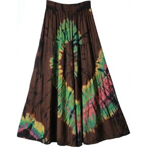 ATM Tie Dye Comfort Maxi Long Skirt Bohemian Elastic Waist Handmade Plus Size in Saudi Arabia