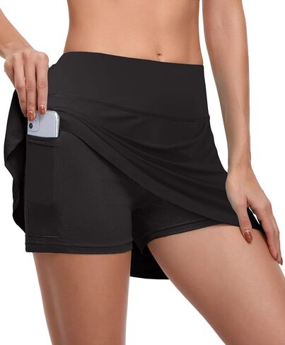 CHICHO Pleated Tennis Skirt for Womens with Pockets Girls 15" High Waist Athletic Skort Skirts for Golf Workout in Kuwait