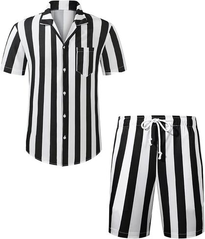 JMIERR Men Hawaiian Matching Set, Casual Summer Beach 2 Piece Outfits Button Down Short Sleeve Shirts and Shorts in Saudi Arabia