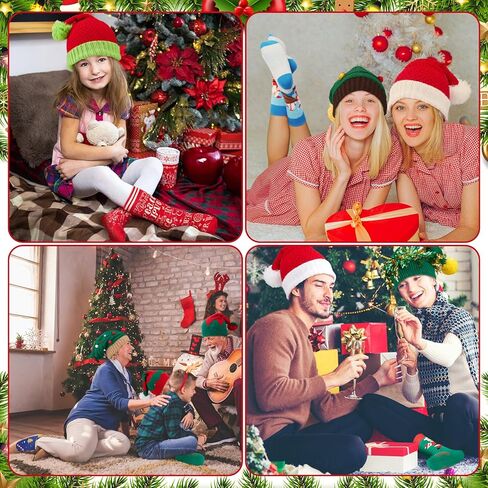 ال اي اي تي ار اس اتش مجموعة قبعات وجوارب محبوكة للكريسماس مكونة من 24 قطعة، تتضمن 12 قبعة صغيرة و12 زوج من الجوارب الطويلة، قبعات شتوية محبوكة للرجال والنساء والبالغين والاطفال، لوازم حفلات الكريسماس in Kuwait