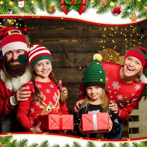 ال اي اي تي ار اس اتش مجموعة قبعات وجوارب محبوكة للكريسماس مكونة من 24 قطعة، تتضمن 12 قبعة صغيرة و12 زوج من الجوارب الطويلة، قبعات شتوية محبوكة للرجال والنساء والبالغين والاطفال، لوازم حفلات الكريسماس in Kuwait