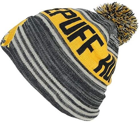 Harry Potter Hufflepuff Yellow Black Rolled Beanie in Saudi Arabia