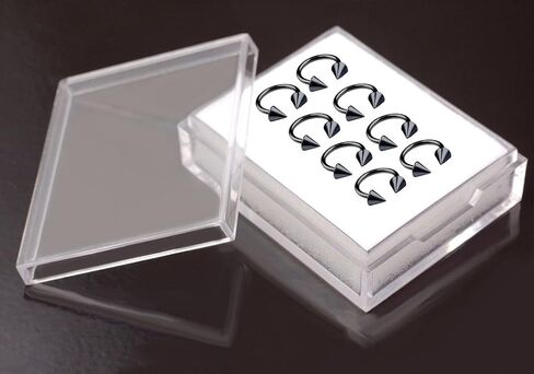 bodyjewellery 8pcs 16g Horseshoe Ring Circular Barbell Cartilage Hoop Septum Nose Lip Eyebrow Spider Bite Tragus Black Spike Ear Pick Size in Saudi Arabia