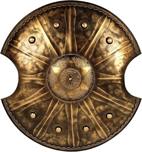 لويار درع حرب طروادة عتيق، درع يوناني قديم مصنوع يدويًا من المعدن لزي الجندي والفارس والمحارب ولعب المعركة والهالوين والحفلات التنكرية والمنزل والمكتب والبار والردهة وديكور الحائط in Kuwait