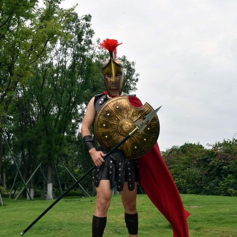 لويار درع حرب طروادة عتيق، درع يوناني قديم مصنوع يدويًا من المعدن لزي الجندي والفارس والمحارب ولعب المعركة والهالوين والحفلات التنكرية والمنزل والمكتب والبار والردهة وديكور الحائط in Kuwait