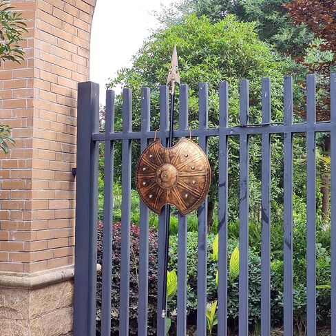 لويار درع حرب طروادة عتيق، درع يوناني قديم مصنوع يدويًا من المعدن لزي الجندي والفارس والمحارب ولعب المعركة والهالوين والحفلات التنكرية والمنزل والمكتب والبار والردهة وديكور الحائط in Kuwait