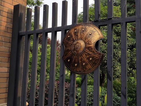 لويار درع حرب طروادة عتيق، درع يوناني قديم مصنوع يدويًا من المعدن لزي الجندي والفارس والمحارب ولعب المعركة والهالوين والحفلات التنكرية والمنزل والمكتب والبار والردهة وديكور الحائط in Kuwait