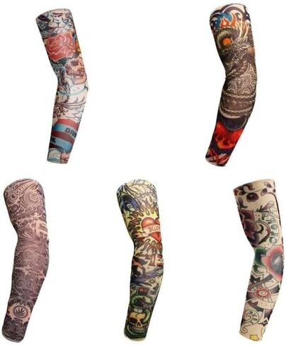 4 قطع من Brandless بأكمام لركوب الدراجات في الهواء الطلق وشم ثلاثي الأبعاد مطبوع على الذراع لتدفئة الذراع وحماية من الأشعة فوق البنفسجية للرجال أو النساء وكرة السلة والجولف والجري وكرة القدم وركوب الدراجات MTB سريعة الجفاف في الصيف وأكمام تبريد in Kuwait