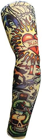 4 قطع من Brandless بأكمام لركوب الدراجات في الهواء الطلق وشم ثلاثي الأبعاد مطبوع على الذراع لتدفئة الذراع وحماية من الأشعة فوق البنفسجية للرجال أو النساء وكرة السلة والجولف والجري وكرة القدم وركوب الدراجات MTB سريعة الجفاف في الصيف وأكمام تبريد in Kuwait