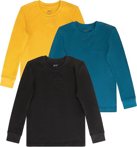 Brix Boys' Long Sleeve Waffle - Thermal Shirts 3-pk Fashion Boys. in Kuwait