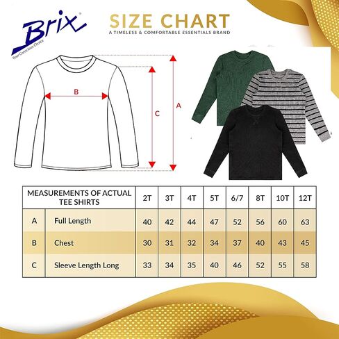 Brix Boys' Long Sleeve Waffle - Thermal Shirts 3-pk Fashion Boys. in Kuwait