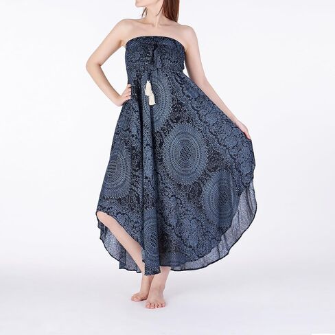 تنورة نسائية طويلة طويلة من Lannaclothesdesign، ملابس بنمط بوهيمي غجري هيبي، تنانير بوهو in Kuwait