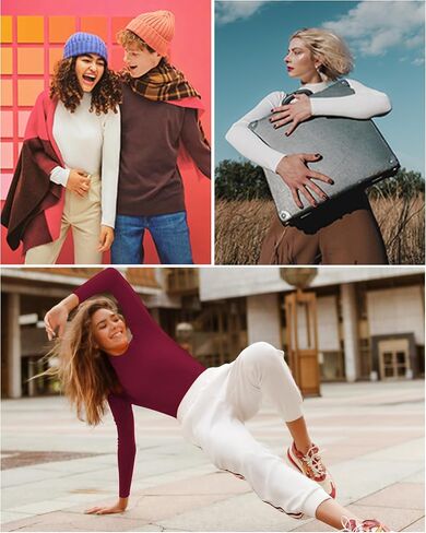 AMRSPENG Fleece Lined Bodysuit for Women, 2 Pack Mock Turtle Neck Long Sleeve Bodysuit for Women Stretch Tops Jumpsuit in Saudi Arabia