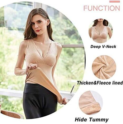 قميص داخلي نسائي أساسي من Ibeauti ملابس داخلية حرارية مبطنة بالصوف السميك in Kuwait