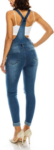 Women's Stretch Denim Skinny Slim Fit Overalls with Spandex in Saudi Arabia