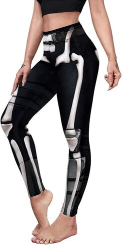 ألبيزيا هيكل عظمي للهالوين للنساء، سراويل فائقة النعومة، أزياء تنكرية in Kuwait