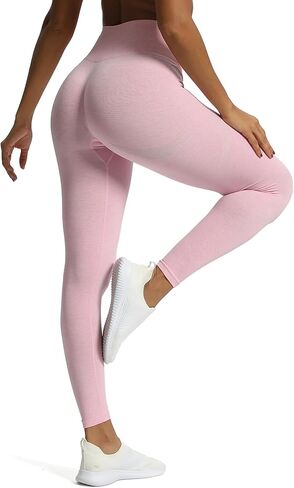 Aoxjox Scrunch Seamless Leggings for Women High Waisted Tummy Control 2.0 Smile Contour Workout Yoga Pants 24" in Saudi Arabia