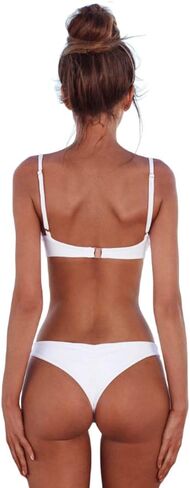 meioro Bikini Set Swimsuits for Women Low Waisted Two Piece Swimwear with Brazilian Push up Top Cheeky Bottom Bathing Suits in Kuwait
