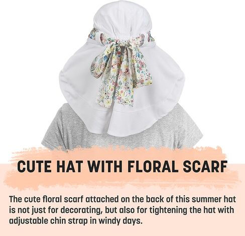 Solaris UPF 50+ Wide Brim Sun Hat for Women - Small Size Packable Lightweight, Floral Scarf Cooling Hat with Neck Flap in Saudi Arabia