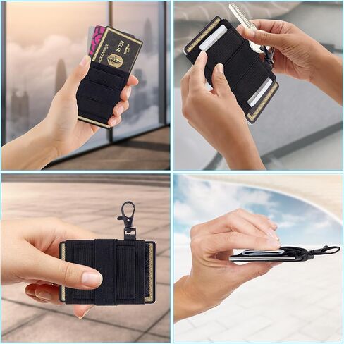 جوير محفظة بسيطة مرنة ورفيعة للرجال والنساء، حامل بطاقات الائتمان رفيع للغاية وحامل بطاقات قابل للتمدد (اسود)، اسود in Kuwait